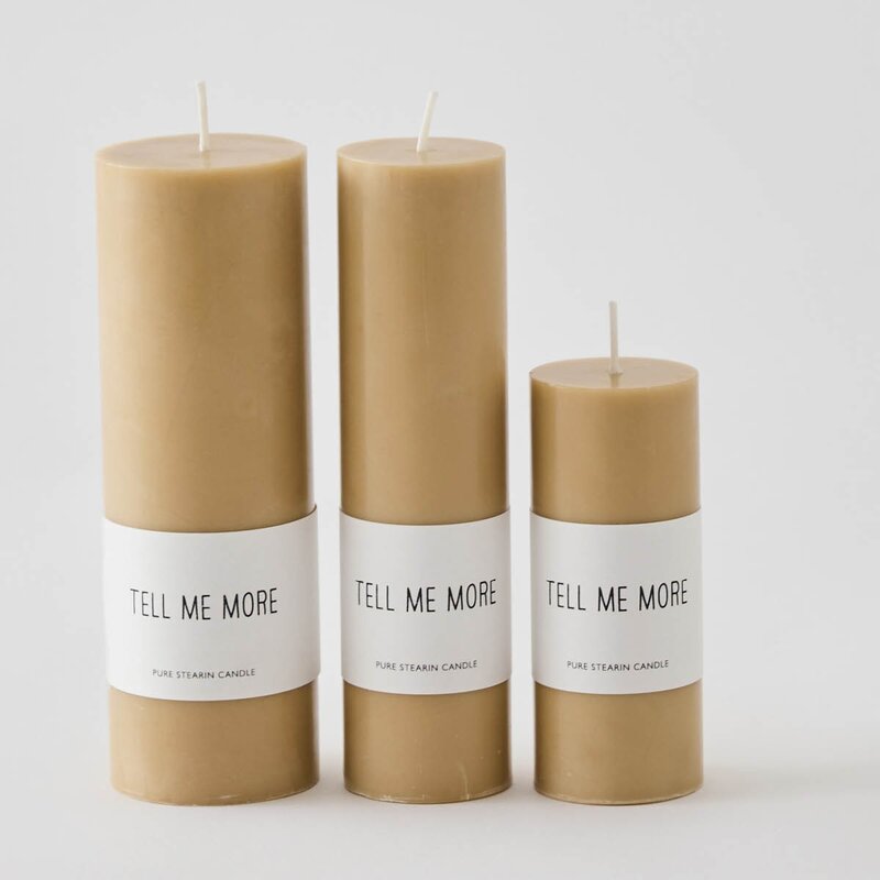 Tell Me More Luna kubbelys stearin M 4x15 cm honning
