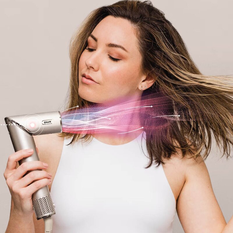 Shark Beauty FlexStyle 5-i-1 multistyler og hårføner m/ oppbevaringsveske HD446SLEU stone