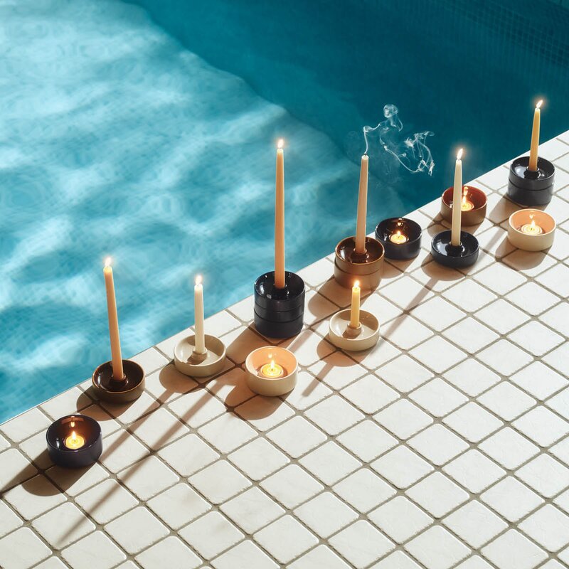 Arabia Kirnu lysestake 11x3,5 cm brun