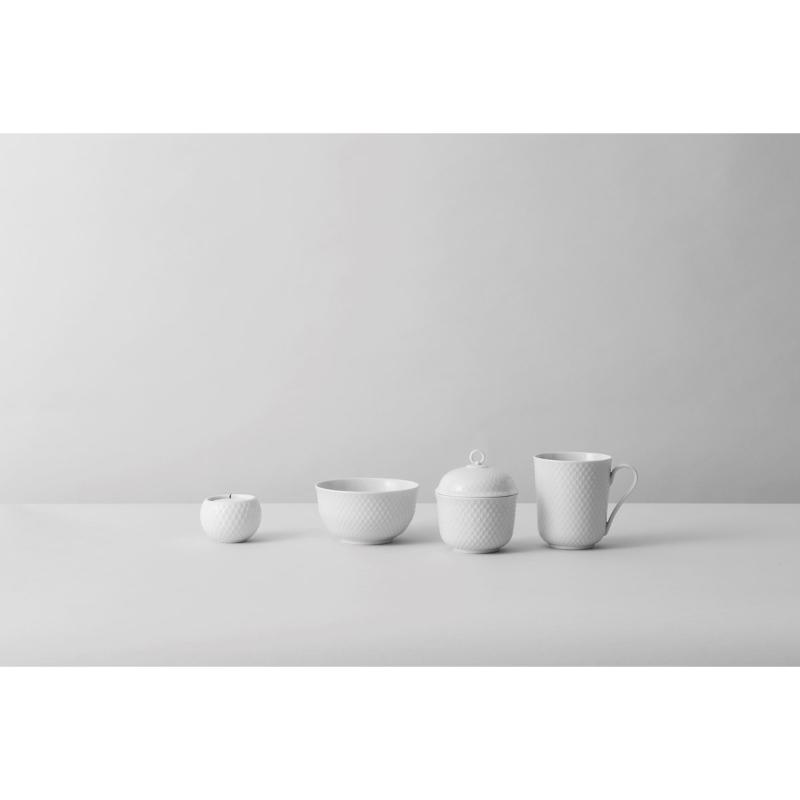 Lyngby Porcelæn Rhombe krus 33 cl hvit 2 stk