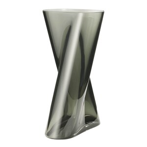 Georg Jensen Lituus vase stor 32 cm røkfarget glass