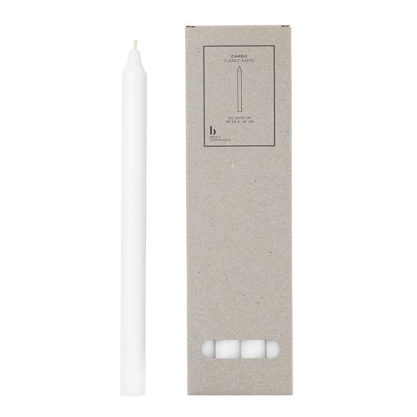 Broste Copenhagen Rustic kronelys med spiss topp 2,1x29 cm pure white