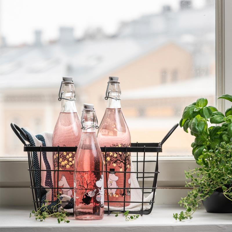 Muurla Mummi glassflaske med patentkork 1L epler