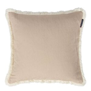 Lexington Putetrekk lin/bomull med frynser 50x50 cm beige