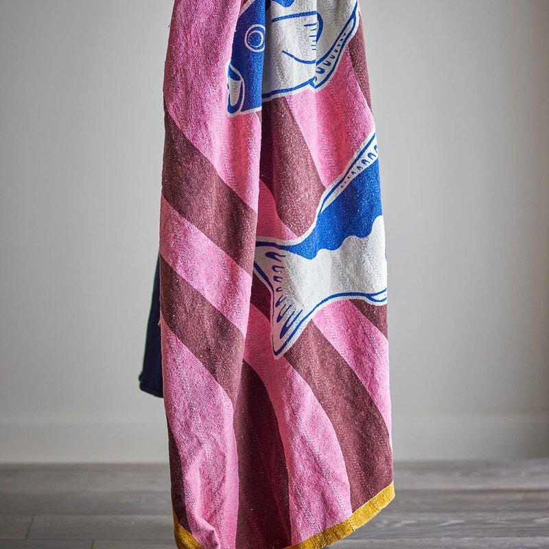 Bloomingville Remy pledd 160x130 cm fisker multi