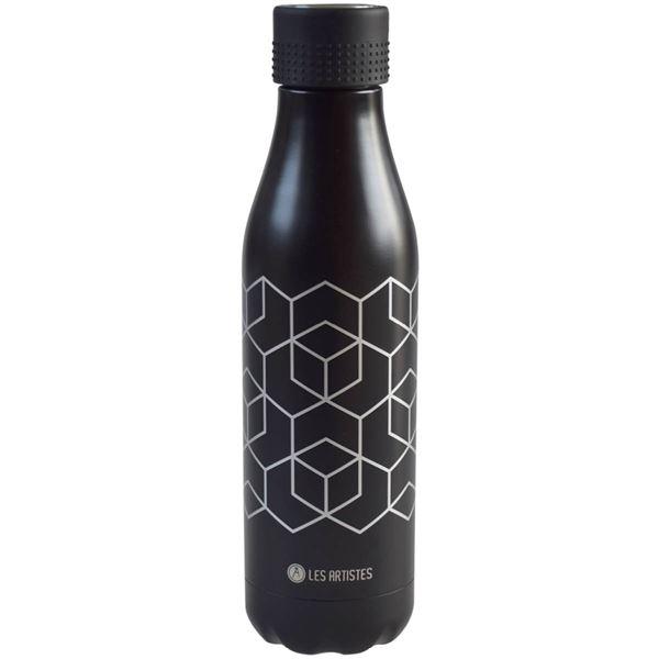 Les Artistes Bottle Up Design termoflaske 0,5L svart/sølv hexagon