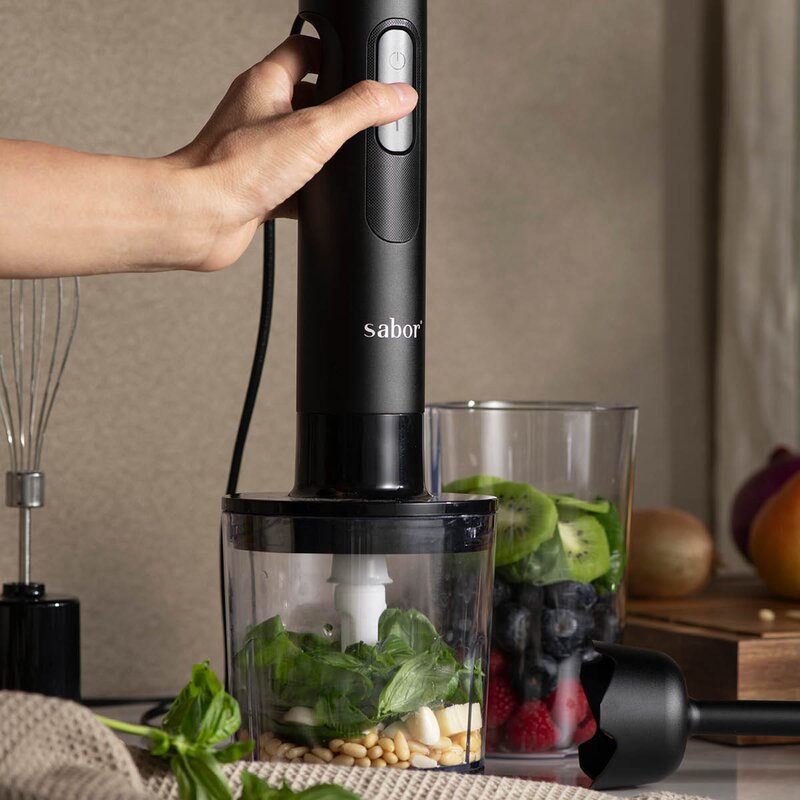 Sabor Ultimate stavmikser 1000W 0,5/0,6L svart/klar