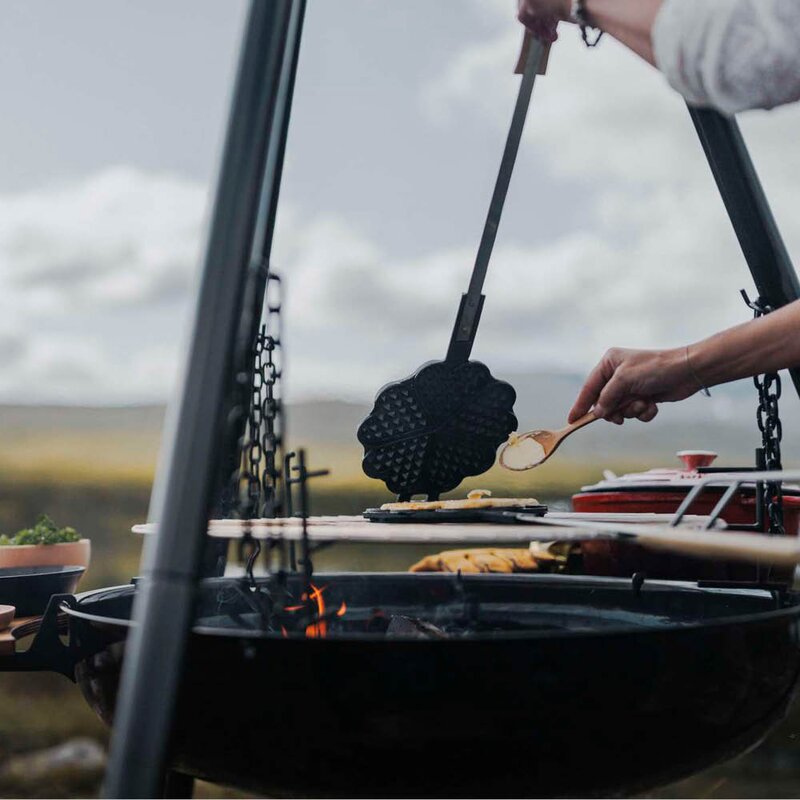 Espegard Vaffeljern til bål støpejern