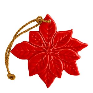 Bordallo Pinheiro Juleornament julerose 9 cm rød