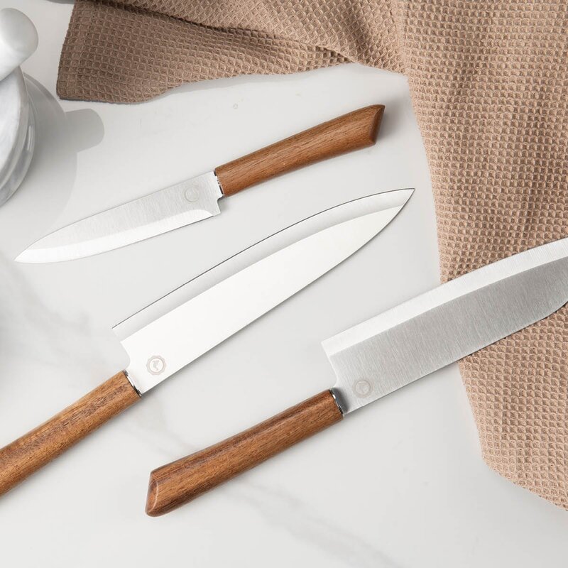 Anders Petter Concept knivsett 3 deler trehåndtak stål/brun