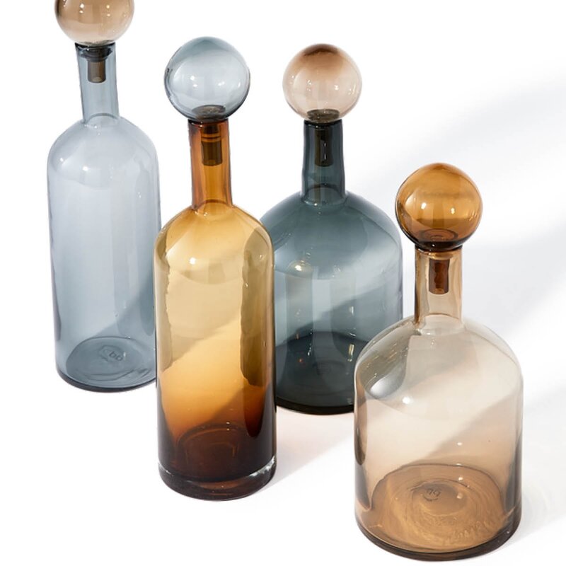Pols Potten Bubbles & Bottles sett 4 deler cognac