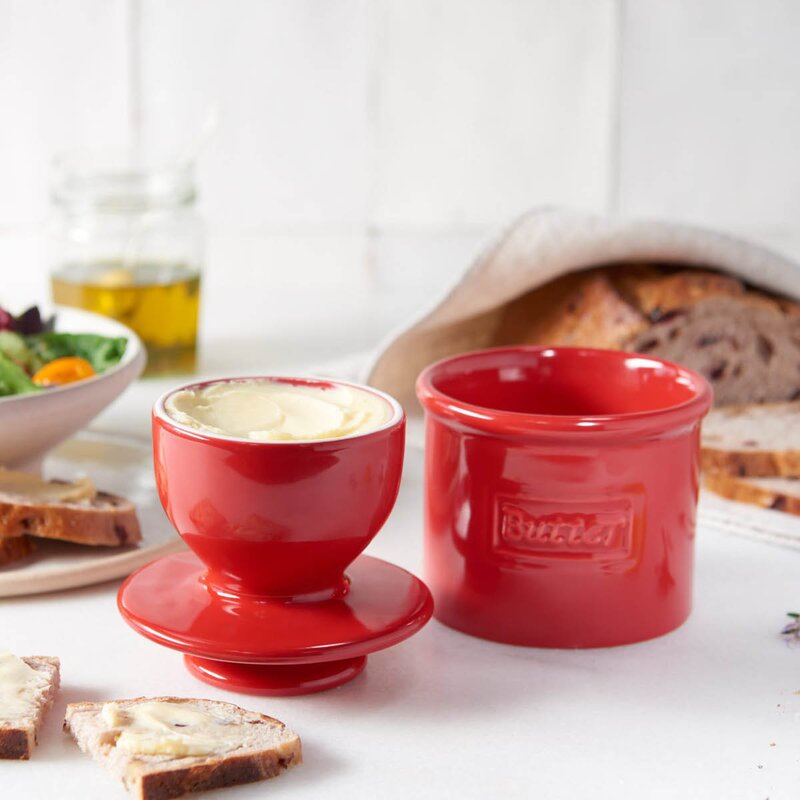 Butter Bell Crock Retro Café smørklokke rød
