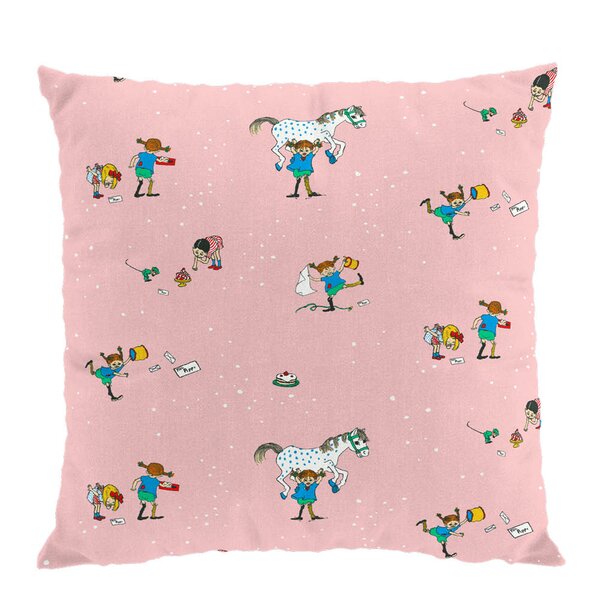 Arvidssons Textil Pippi med vänner putetrekk 47x47 cm rosa