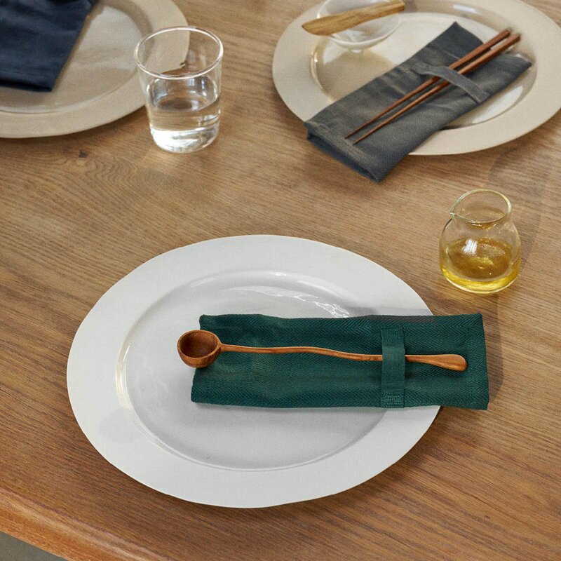 The Organic Company Serviett i bomull 20x20 cm 4 stk dark green