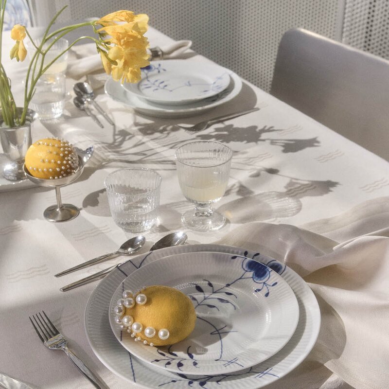 Royal Copenhagen Waves serviett 44x44 cm 2 stk hvit