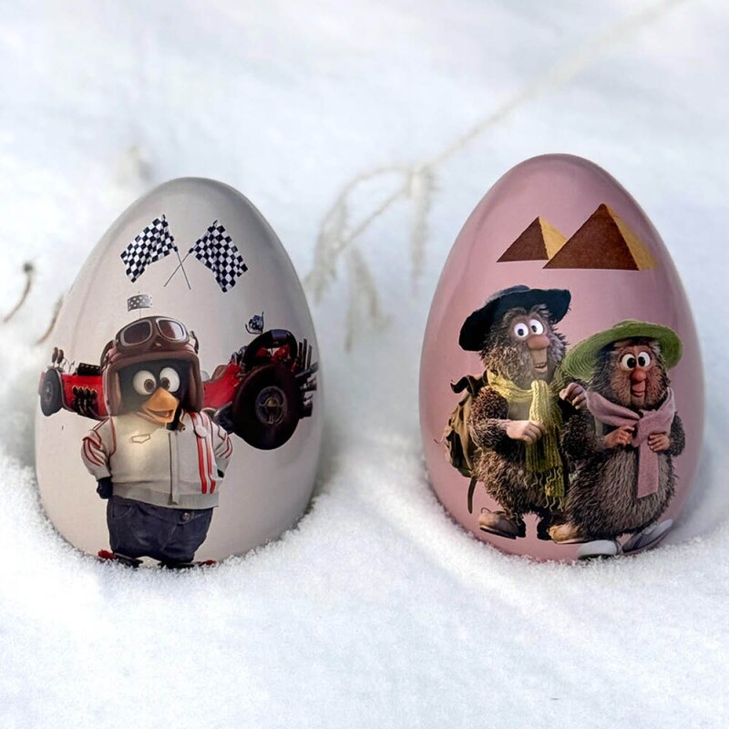 Flåklypa Påskeegg 15 cm Ludvig og Lisa