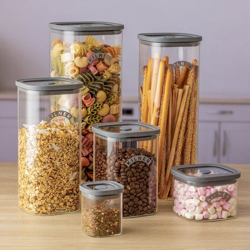 Kilner Fresh M oppbevaringskrukke 1L glass/grå