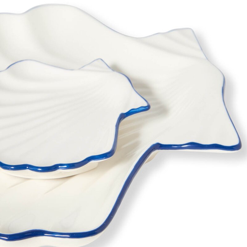 Lexington Tallerken 15,8 cm skallformet liten hvit/blå