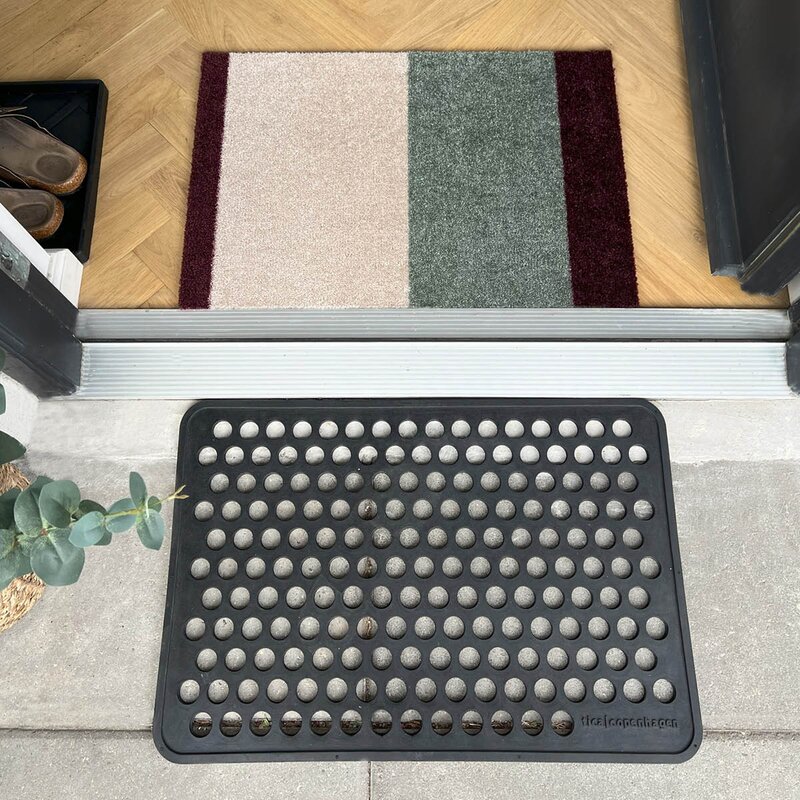 Tica Copenhagen Stripes horisontal gulvmatte 40x60 cm bordeaux/green/ivory