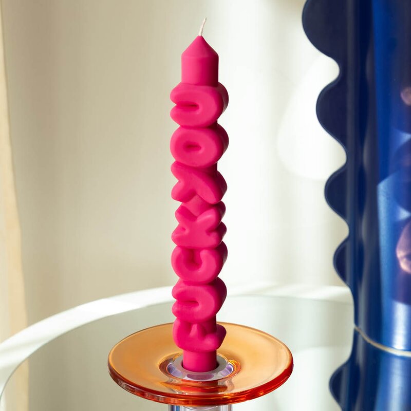 CandleHand 3D kronelys 23 cm F*CK YOU rosa