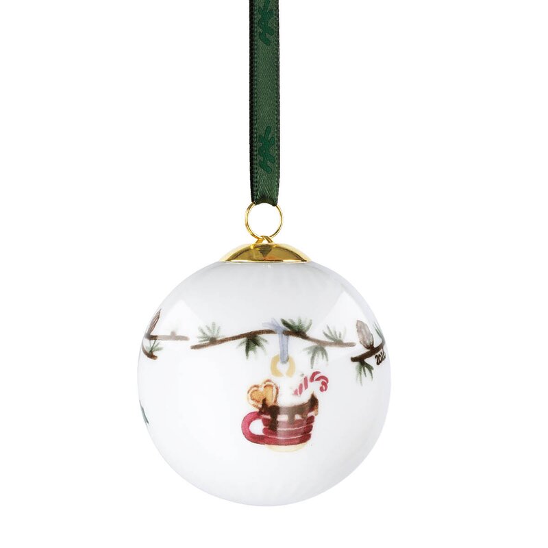 Kähler Hammershøi Christmas kule 2026 6 cm hvit m/dekor