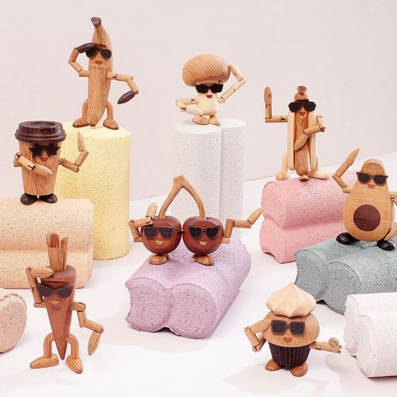 Spring Copenhagen Woodies Carrie Cupcake trefigur 8 cm eik