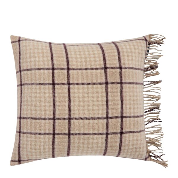 Lexington Rutete putetrekk ull 50x50 cm beige/fig