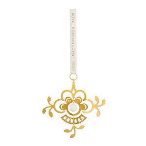 Royal Copenhagen Juleornament blomst 10 cm forgylt