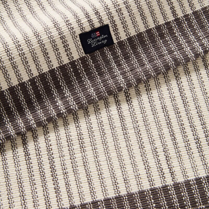 Lexington Stripet løper ribbed 50x250 cm mørkgrå/hvit