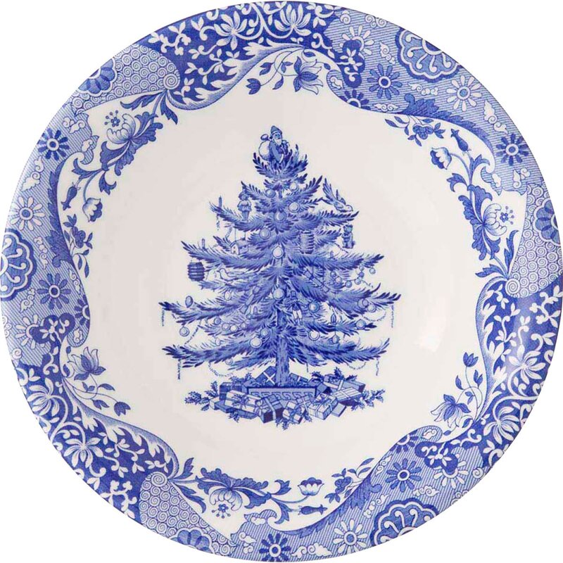 Spode Blue Italian Christmas Tree skål 20 cm blå/hvit