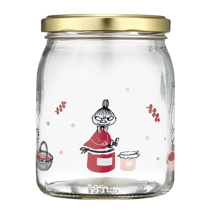 Muurla Mummi glasskrukke og 4 klistremerker 0,5L bær