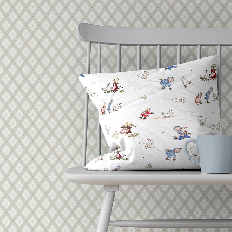 Arvidssons Textil Emil & Ida i hönsgården putetrekk 32x40 cm offwhite