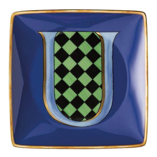 Versace Alphabet skål 12 cm kvadratisk U