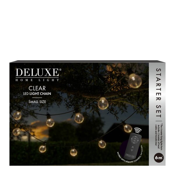 DeluxeHomeart LED lyslenke startsett liten 6 m klar