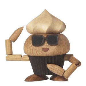 Spring Copenhagen Woodies Carrie Cupcake trefigur 8 cm eik