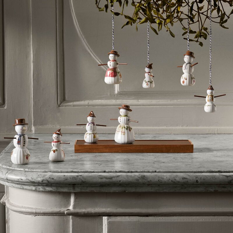 Kähler Hammershøi Christmas snøjente hengende 6,5 cm hvit m/ dekor