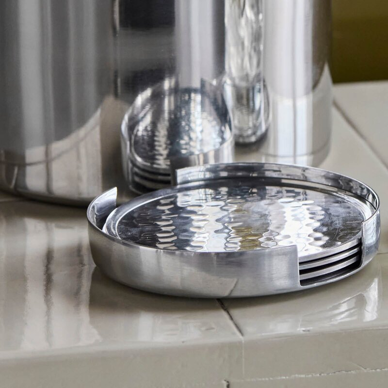 House Doctor Bordbrikke i aluminium 10 cm 5 stk sølvfinish