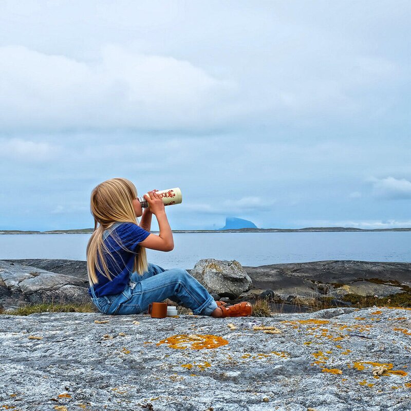 Blafre Flo og fjære termos 350 ml gul