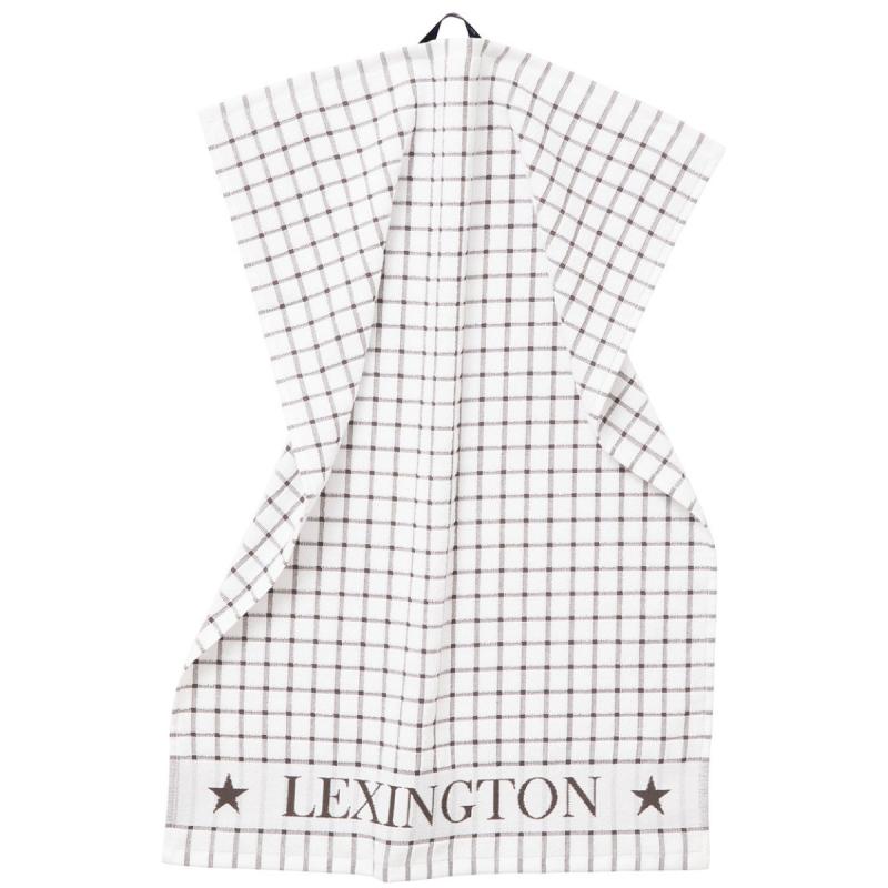 Lexington Kjøkkenhåndkle 50x70 cm bomullsfrotté hvit/grå