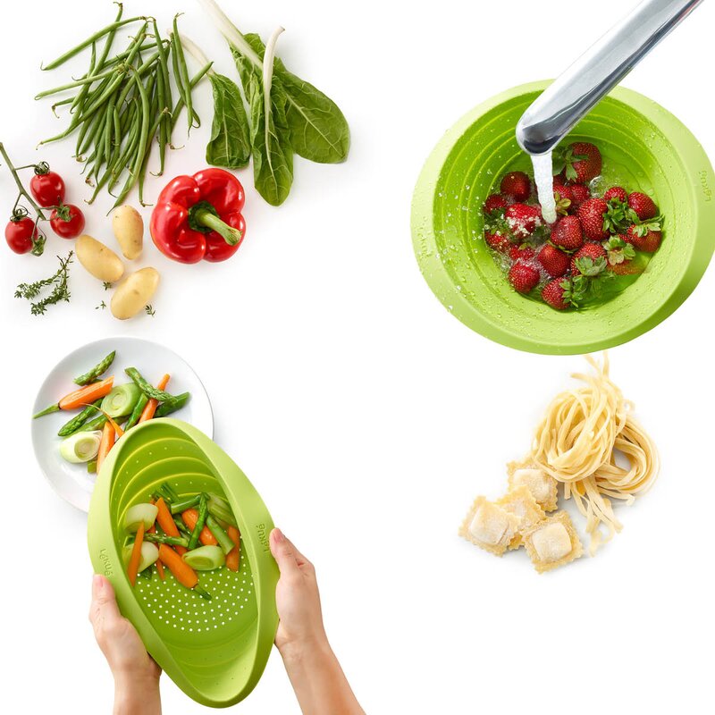 Lékué Sammenleggbart dørslag i silikon 3,8 L 23 cm grønn