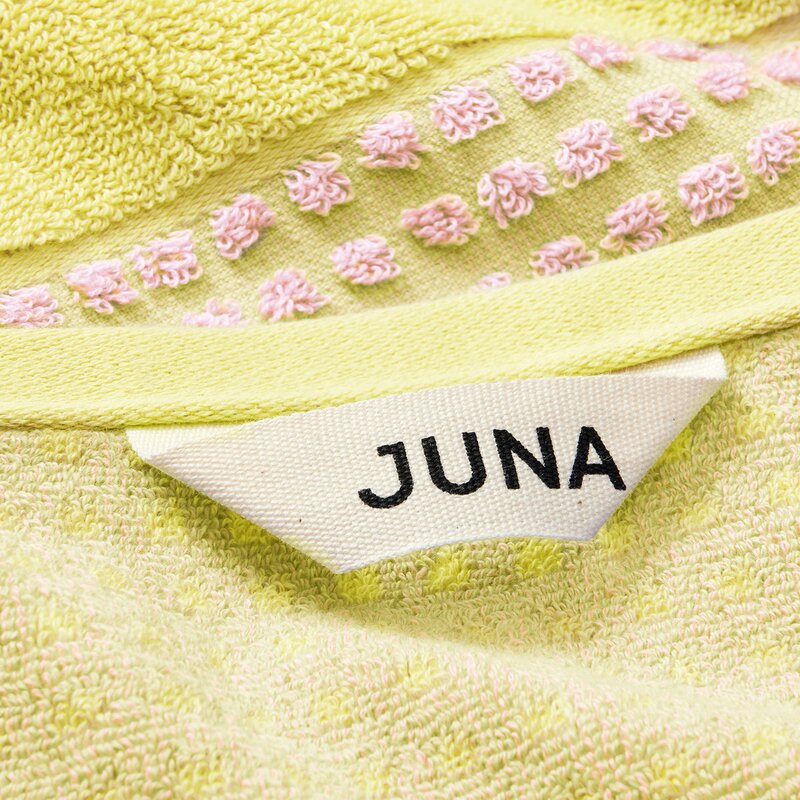 Juna Check håndkle 50x100 cm gul/rosa