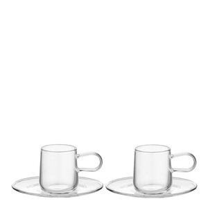Kosta Boda Viva espresso kopp og fat 8 cl 2 stk