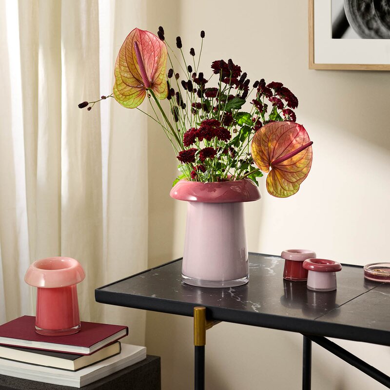 Holmegaard Soma telyslykt 7,5 cm 2 stk rose/terracotta