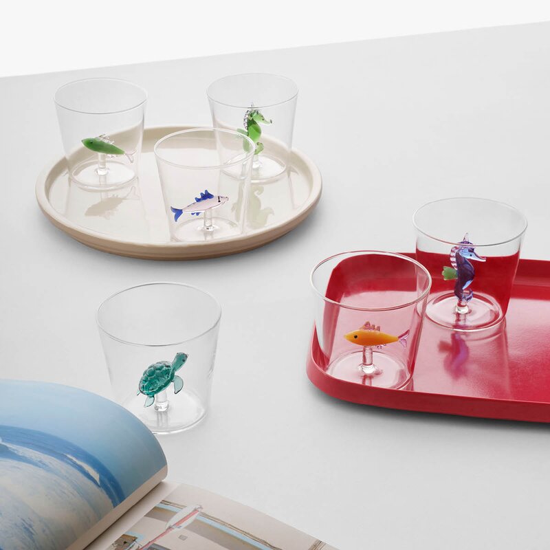 Ichendorf Milano Marine Garden vannglass 35 cl sjøhest blå