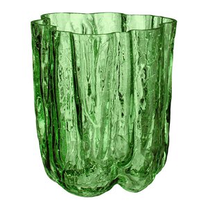 Kosta Boda Crackle vase 12,1 cm mørk grønn