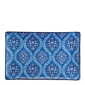 Stiernholm Sakura asjett 25x16 cm blå/hvit