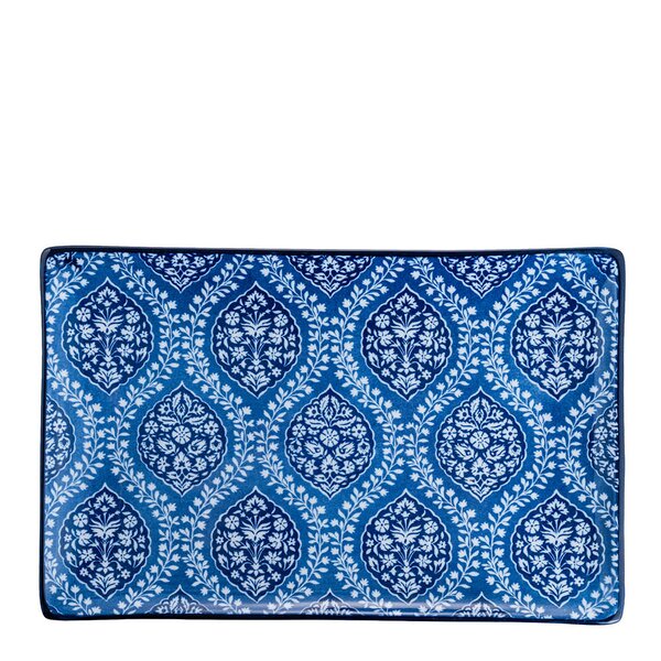 Stiernholm Sakura asjett 25x16 cm blå/hvit