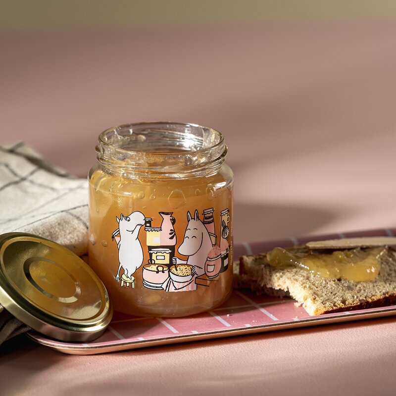 Muurla Mummi glasskrukke og 4 klistremerker 0,3L syltetøy