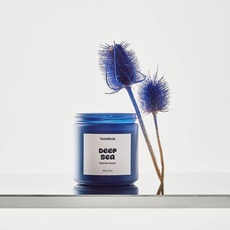Kosta Boda Mind duftlys 13 cm Deep Sea