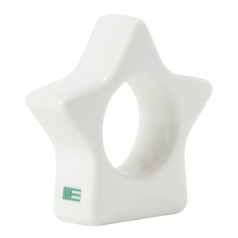 Lexington Star serviettring 8x8 cm hvit